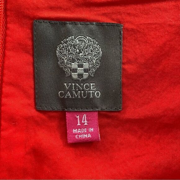 Vince Camuto | Red Cutout Trim Sheath Dress, Size 14 - Picture 5 of 9